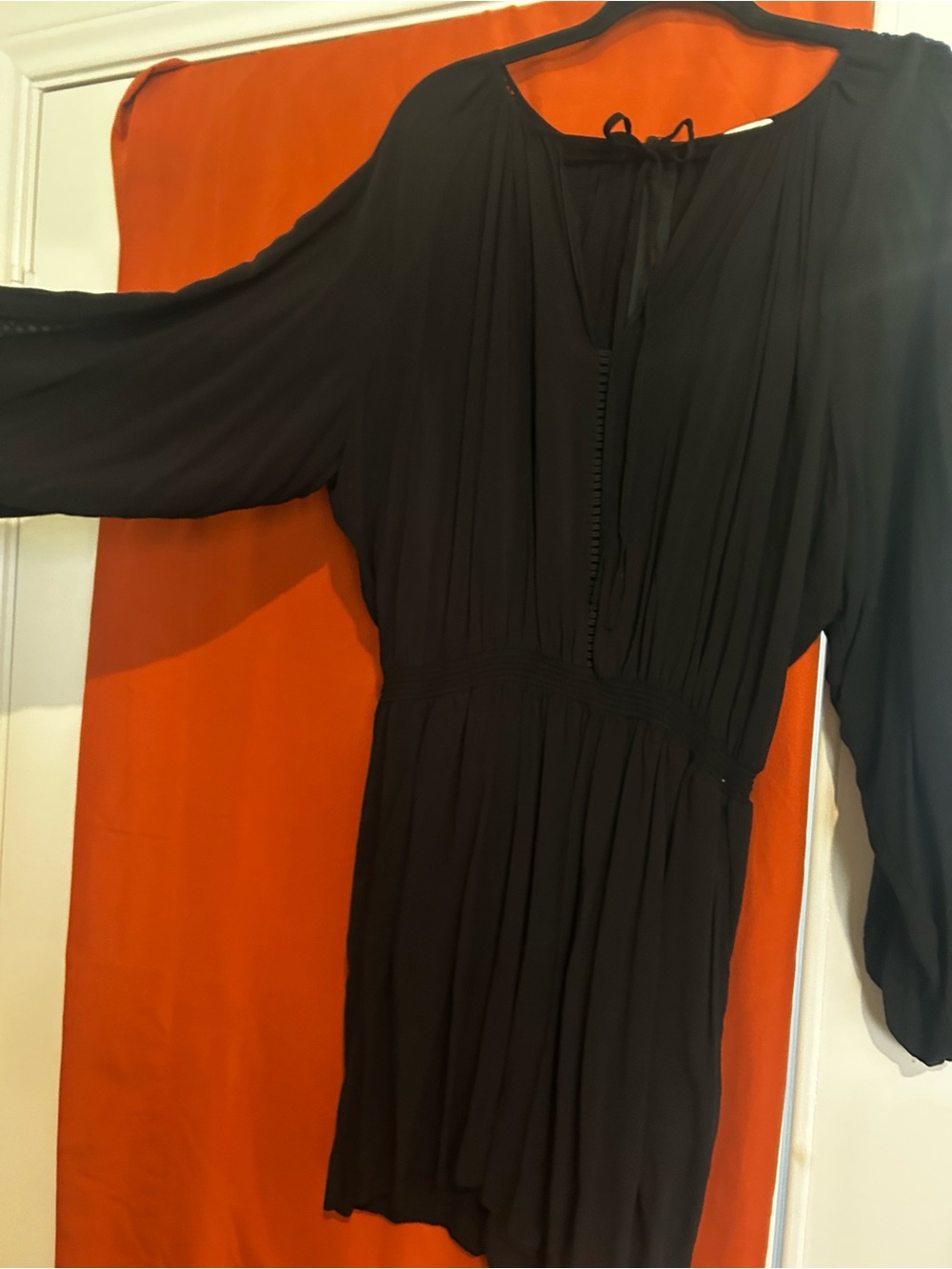 H&M Black Long-Sleeve Pleated Shorts